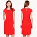 J. Crew Dresses | J. Crew Poppy Crepe Cap Sleeve Sheath Dress - Size 4 | Color: Red | Size: 4