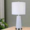 Wrought Studio™ Delran 22" Table Lamp Set Metal/Fabric in Gray/White | 22 H x 12 W x 12 D in | Wayfair 22D92B4279B147CCA4A1F8365B8BFA85