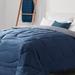 Ebern Designs Trinway Microfiber Reversible Comforter Polyester/Polyfill/Microfiber in Gray/Blue/Navy | King Comforter | Wayfair