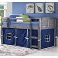 Hager Twin Solid Wood Platform Low Loft Bed by Sunside Sails kids Wood in Gray/Blue | 45.5 H x 42 W x 78 D in | Wayfair