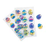 The Holiday Aisle® Hendricksen Easter Egg Stickers w/ Confetti - Stationery - 12 Pieces in Blue/Indigo/Yellow | 6.3 W x 7.6 D in | Wayfair