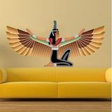 Stickalz Egyptian Pharaoh Wall Decal, Egyptian Pharaoh Wall Sticker, Egyptian Pharaoh Wall Decor Vinyl in Orange/Gray | 46 H x 101 W in | Wayfair