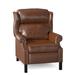 Bradington-Young Chippendale Faux Leather Recliner Fade Resistant/Genuine Leather in Gray/Brown | 43 H x 33 W x 36.25 D in | Wayfair