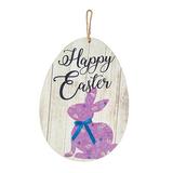 The Holiday Aisle® Easter Bunny Wall Sign Decoration - Home Decor - 1 Piece, Cotton in Black/Indigo/White | 14 H x 10 W x 0.75 D in | Wayfair