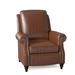 Birch Lane™ Knightdale 34" Wide Faux Leather Manual Standard Recliner Genuine Leather in Gray/Brown | 40 H x 34 W x 39.5 D in | Wayfair
