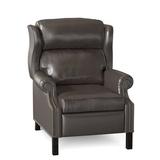 Bradington-Young Chippendale Faux Leather Recliner Fade Resistant/Genuine Leather in Black/Brown | 43 H x 33 W x 36.25 D in | Wayfair