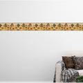 August Grove® Peel & Stick Wallpaper Border - Floral Green, Brown, Blue Birdhouses, Sunflowers Wall Border Retro Design, 15 Ft. X 7 In | Wayfair