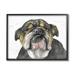 Winston Porter Chubby Bulldog Portrait Old Dog Charm Black Brown Canvas in Black/Brown | 16 H x 20 W x 1.5 D in | Wayfair