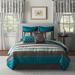 Lark Manor™ Boatright Modern & Contemporary 8 Piece Comforter Set Polyester/Polyfill/Microfiber/Satin in Gray/Blue | Wayfair Avalon8-CK