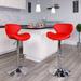 Orren Ellis Oakgrove Swivel Adjustable Height Bar Stool Upholste/Metal in Red | 19.25 W x 19 D in | Wayfair AC62B0A944D54396BD7CA6BE1CA39247