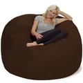 Symple Stuff Large Classic Bean Bag Scratch/Tear Resistant/Microfiber/Microsuede in Brown | 34 H x 72 W x 72 D in | Wayfair