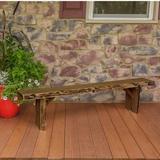 Loon Peak® Bruggeman Live Edge Wooden Garden Outdoor Bench Wood/Natural Hardwoods in Brown | 17 H x 70 W x 12 D in | Wayfair