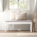 Sand & Stable™ Ariane Flip Top Storage Bench Solid + Manufactured Wood/Polyester/Wood in Gray | 18 H x 44 W x 14 D in | Wayfair