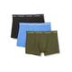 Calvin Klein Men's 3 Pack Trunks - Cotton Stretch Trunk, Dusk Green/Copenhagen Blue/Black, S