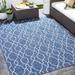 Aldford 6'7" Square Traditional Cream/Dark Blue/Denim/Navy Outdoor Area Rug - Hauteloom