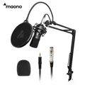 MAONO – Kit de Microphone professionnel de Studio à condensateur cardioïde pour jeu karaoké