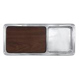 Mariposa Signature Cheese & Cracker Server w/ Dark Wood Insert in Gray | 1.22 H x 7.87 W x 17.87 D in | Wayfair 4611