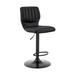 Latitude Run® Swivel Adjustable Height Bar Stool Upholstered/Leather/Metal/Faux leather in Black | 17 W x 21 D in | Wayfair