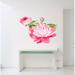 Trinx Peony Flowers Sticker, Peony Flowers Decal, Peony Flowers Wall Decor Vinyl in Pink/Gray | 46 H x 60 W in | Wayfair