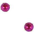 Kate Spade Jewelry | Kate Spade Round Stud Earrings In Fuchsia Ab & Gold | Color: Gold/Pink | Size: Os