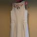 J. Crew Dresses | Gorgeous Cream Dress/Dark Navy Lines W/Jewels | Color: Blue/Cream | Size: 8g