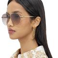 Gucci Accessories | Nwt Gucci Gg1088s - 004 Aviator With Chain Sunglasses | Color: Brown/Gold | Size: Os