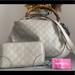 Gucci Bags | Authentic Gucci Leather Two Way Bag Plus Zippy Wallet Bundle | Color: Gray/White | Size: Os