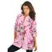 Plus Size Women's English Floral Big Shirt by Roaman's in Pink Romantic Rose (Size 22 W) Button Down Tunic Shirt Blouse