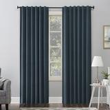 House of Hampton® Ewert Velvet Noise Reducing Thermal Extreme 100% Blackout Back Tab Curtain Panel Velvet in Green/Blue/Navy | 84 H in | Wayfair