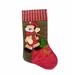 The Holiday Aisle® 14 x 9" Xmas Stocking Sack Santa Christmas Gift Bag Hanging Gift Stocking Bag in Brown/Red/White | 16.53 H x 9.84 W in | Wayfair