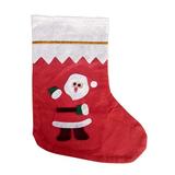 The Holiday Aisle® 14 x 9" Xmas Stocking Sack Santa Christmas Gift Bag Hanging Gift Stocking Bag in Brown/Red/White | 14.17 H x 9.05 W in | Wayfair