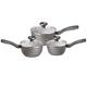 Prestige Earth Pan 3 Piece Saucepan Set - Induction Hob Saucepan Sets Non Stick with Lids 16/18/20cm, Dishwasher Safe Cookware, Made in Italy of Recycle & Recyclable Materials