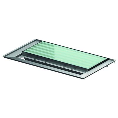 ACO Designabdeckung Vario Teilglas terrassenseitig/wandseitig ohne Rost, 1250x600 mm, wandseitig