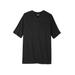 Men's Big & Tall Shrink-Less™ Lightweight Longer-Length V-neck T-shirt by KingSize in Black (Size 6XL)
