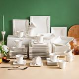 MALACASA Carina 60 Piece Porcelain Dinnerware Sets, Service For 12 Porcelain/Ceramic in White | Wayfair CARINA-30x2