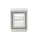 Etta Avenue™ Lisle Block End Table w/ Storage Mirrored in Gray/White | 24 H x 18 W x 16 D in | Wayfair 627F1A23ACA64996BA0CFDAB91F79E97