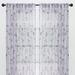 Red Barrel Studio® Keohane 2-Panel Floral Textured Sheer Curtain Panels 3-In-1 Back Tab, Rod Pocket, Ring Tab in Blue/Navy/Indigo | Wayfair