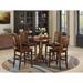 Rosalind Wheeler Elmirasol 5 - Piece Counter Height Rubberwood Solid Wood Dining Set Wood in Brown | 36 H in | Wayfair