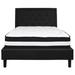 Lark Manor™ Aluino Panel Tufted Platform Bed & Pocket Spring Mattress Upholstered/Polyester in Black | 50.75 H x 59 W x 81 D in | Wayfair