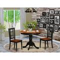 Rosalind Wheeler Garnett 3 - Piece Rubberwood Solid Wood Dining Set Wood in Black/Brown | 29.5 H in | Wayfair 5F27538CEEAC44FE95708DA3FC401302