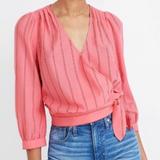 Madewell Tops | 2/$39: Like New! Madewell Cecilia Wrap Top Pink | Color: Pink | Size: M