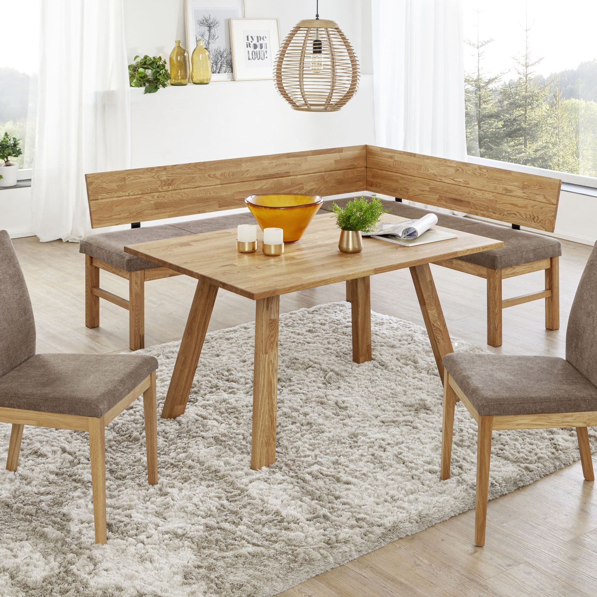 Schösswender »Lorenzo« Eckbankgruppe li. 194 x re. 155 cm / mit Einhängekissen