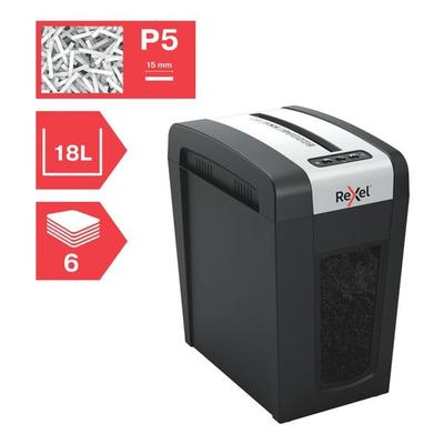 Rexel Aktenvernichter Secure MC6-SL Slimline Whisper-Shred™ schwarz, 20.4x35.5x35.1 cm Image