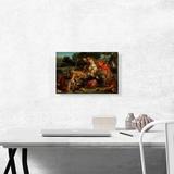 ARTCANVAS The Lion Hunt 1854 - Print Canvas | 12 H x 18 W x 0.75 D in | Wayfair DELACR29-1S-18x12