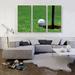 ARTCANVAS Golf Ball & Hole - 3 Piece Wrapped Canvas Photograph Print Set Metal in Green/White | 40 H x 60 W x 1.5 D in | Wayfair OPEPHO555-3L-60x40