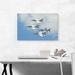 ARTCANVAS Fighter Jet Plane Aircrafts Flying Formation - Wrapped Canvas Graphic Art Print Canvas, Wood in Blue/Red | 18 H x 26 W x 0.75 D in | Wayfair