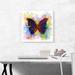 ARTCANVAS Black Dark Butterfly Wings Insect - Wrapped Canvas Graphic Art Print Canvas, Wood in Blue/Red/Yellow | 18 H x 18 W x 0.75 D in | Wayfair