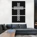 ARTCANVAS Black Gray Christian Church Jewel Cross Pixel - 3 Piece Wrapped Canvas Graphic Art Print Set Metal in Black/Gray | Wayfair