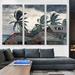 ARTCANVAS Hurricane Bahamas 1898 by Winslow Homer - 3 Piece Wrapped Canvas Painting Print Set Canvas | 60 H x 90 W x 1.5 D in | Wayfair