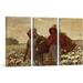 ARTCANVAS The Cotton Pickers 1876 by Winslow Homer - 3 Piece Wrapped Canvas Painting Print Set Metal | 40 H x 60 W x 0.75 D in | Wayfair